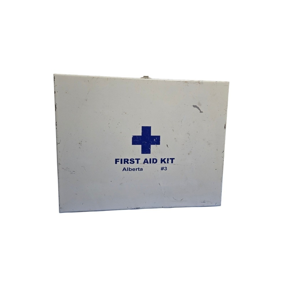 Vintage Alberta #3 Industrial First Aid Kit – Metal Case – 1990s – Fully Stocked
